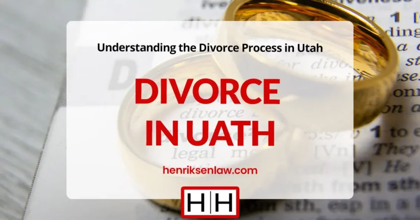 graphic with text divorce process in utah