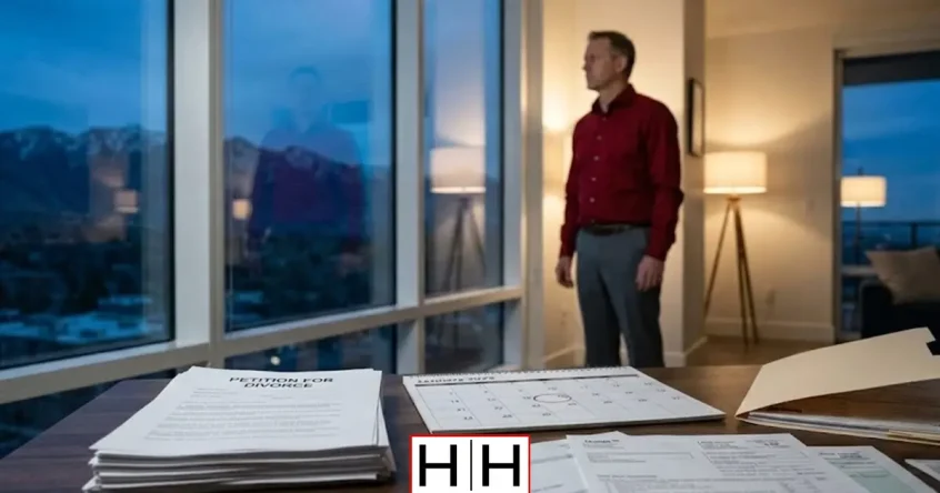 man looking over divorce timeline