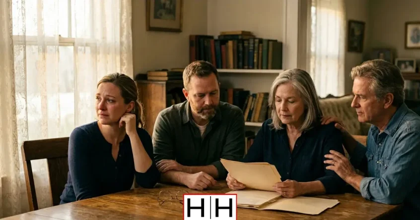 A family sitting at the table going over an estate plan